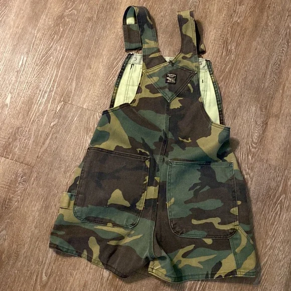 Pointer Brand Shortalls Camouflage Denim Bib Overalls USA Made - Picture 3 of 4